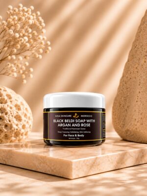 Black Beldi Soap with Argan & Rose